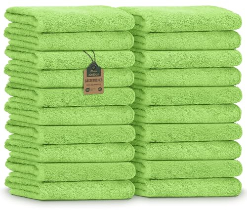 NatureMark Toallas de Invitado – Pack de 20 (30x50 cm), 100% Algodón, Certificadas Oeko-Tex, Suaves, Absorbentes y Fáciles de Cuidar – para Baño, Invitados & SPA - Verde Manzana