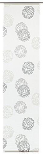 Gardinia Flächenvorhang Stoff waschbar 122 Knäuel weiß/grau 60 x 245 cm