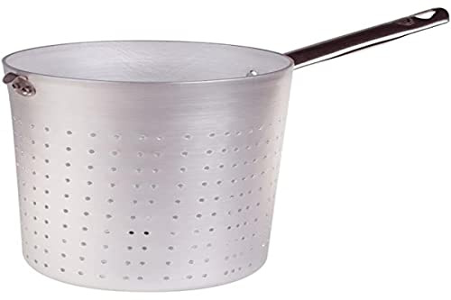 Pentole Agnelli Nudelsieb/scaldapasta Zylindrische aus Aluminium mit Griff aus Edelstahl, Silber 26 cm Silber/schwarz