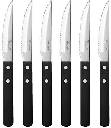 Robert Welch Trattoria Bright Cutlery Steak Knife, Set of 6. Blade Made from Stainless Steel. Dishwasher Safe.