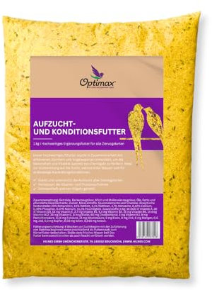 Optimax Kondition- und Aufzuchtfutter für Vögel | 1kg | Eifutter für alle Ziervogelarten | Geeignet für Kanarienvögel Wellensittiche und viele Weitere