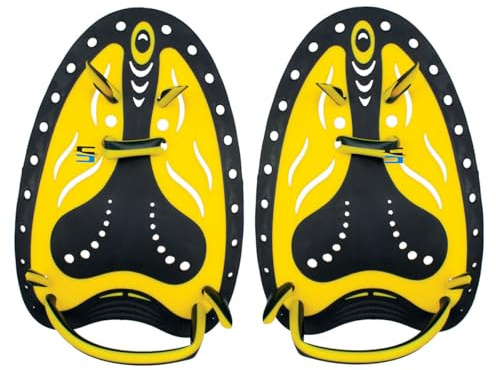 SEAC Unisex Pro Handpaddel für Erwachsene, Schwimmtrainingsausrüstung, 2, Schwarz/Gelb