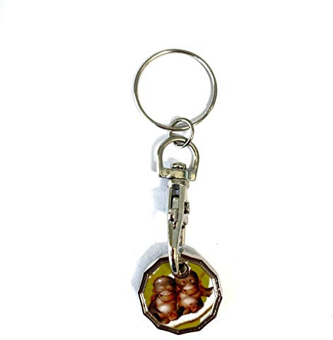 UK Phoenix Shopping Trolley Token 12 Sided New £1 Coin Key Ring Shape Locker Shop Market Supermarket Pound Coin Keychain Hook Reusable Handy Pound Token Gym Locker Troley