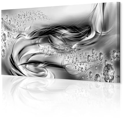 decomonkey Bilder Abstrakt 135x45 cm 1 Teilig Leinwandbilder Bild auf Leinwand Vlies Wandbild Kunstdruck Wanddeko Wand Wohnzimmer Wanddekoration Deko Diamant modern Silber grau
