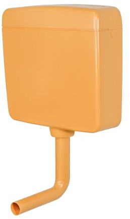 Belvit Cassetta di risciacquo per WC, 3 – 9 l, colore arancione curry, silenziosa e a risparmio energetico, con funzione start-stop, collegamento a 3 posizioni, set completo