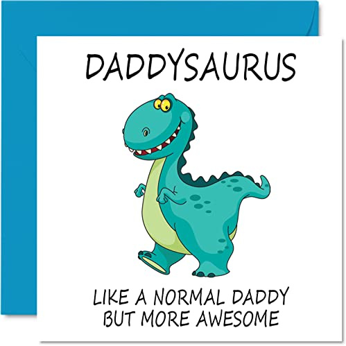 Stuff4 Geburtstagskarten für Papa, Daddysaurus | Papa-Geburtstagskarte von Tochter und Sohn, Happy Birthday Daddy, süße Papa-Dinosaurier-Geburtstagskarte, 145mm