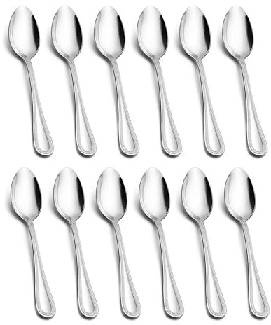 Joyfair Teelöffel, 12 Stück Edelstahl Kaffeelöffel Set, 13,5cm Spiegelpoliert Espressolöffel Klein Löffel Set, Dessertlöffel Set für Haushalte, Restaurants, Kantinen, Langlebig & Spülmaschinenfest