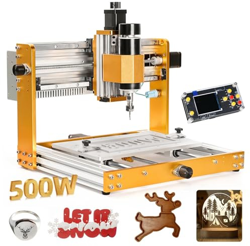 Lunyee 3018 Pro Ultra CNC Machine 500W All-Metal CNC Router Machine, Upgraded 3 Axis Engraver Machine Limit Switches & Emergency-Stop with GRBL Offline Control for Metal, Wood, Acrylic, PCB MDF