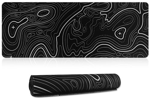 HoYiXi Tapis de Souris,Texturée Résistant à Usure Lavable,Tapis de Souris antidérapant,Convient pour Les Jeux, la Maison et Le Bureau, XXL Mouse Mat 800 x 300 x 3MM,Noir