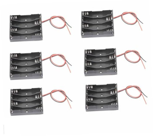 Gatuida 6 Pièces 4 Boîtier De Batterie avec Fils 4 Porte-Piles AAA Support De Boîtier De Batterie 1.5v AAA, W6OR1117X44BU83