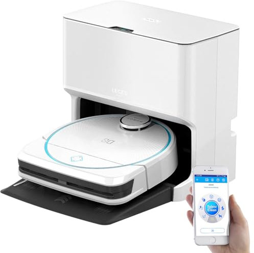 Sichler Exclusive Saugroboter mit Station: HOBOT LEGEE D8 Multiroom-Wisch- & Saugroboter, LiDAR, Reinigungsbasis (mit Absaugstation, Roboter mit Lasernavigation, Senioren Handy)