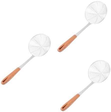 TOPBATHY 3piezas Cucharón Inoxidable Mango De Colador De Para Freír y Escurrir Herramienta De Cocina Para Frituras Fideos