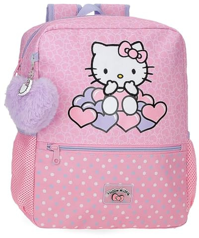 Hello Kitty Hearts & Dots Zaino scuola rosa 27 x 33 x 11 cm Poliestere 9,8 L, Rosa, Zaino Kitty