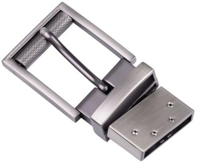 1 3/8 (35mm) Belt Buckle Reversible Replacement Belt Buckle Square Roller Buckles Gray Brushed, Grey, 35mm