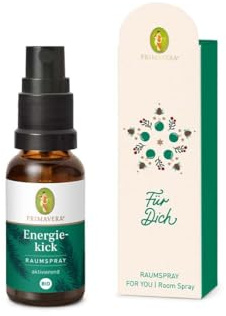 PRIMAVERA Geschenkanhänger Energiekick - Geschenkanhänger mit Mini Rausmpray Energiekick - frisch-holzig - Douglasfichte, Weißtanne, Grapefruit - vegan
