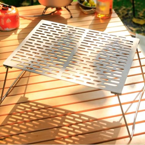 Faltbarer Camping-Grill, Edelstahl, Outdoor-Grillnetz, tragbares Picknick-Grill-Set mit Tragetasche für Grill, Picknick, Camping, Terrasse