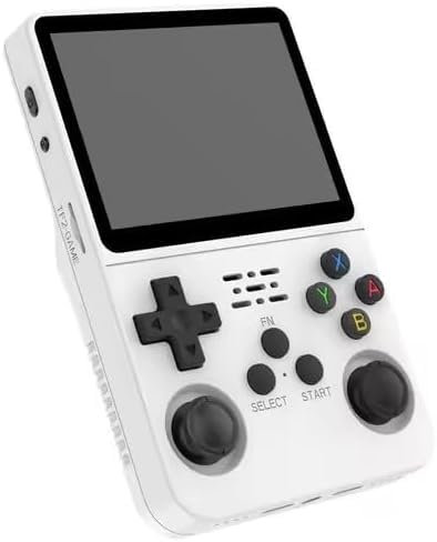 KINMRIS R36S White Retro Handheld Game Console 64GB 20000 Games New 3.5Inch IPS Retro Video Game Console Open Source,Xmas Gifts