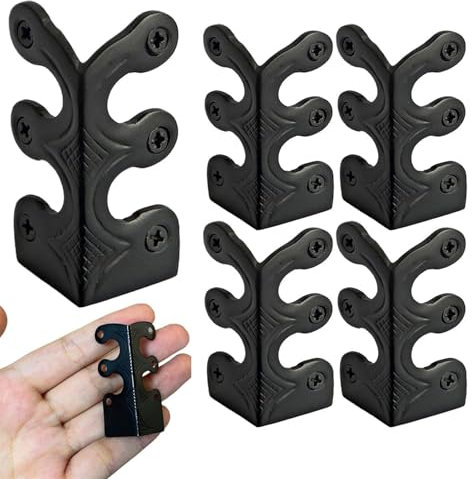 2026 Skiffers Baseboard Corner Protectors, Brass Corner Protectors Baseboard, Solid Brass Skirting Board Corner Protectors, Vintage Metal Corner Protector for Decorative Protector Cover (Black 5pc)