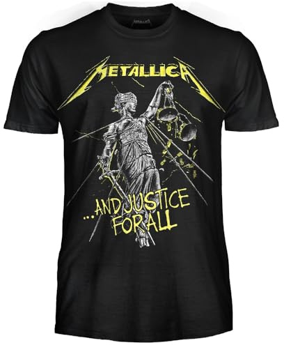 Metallica T-shirt och rättvisa för alla. Officiell Rock T-shirt. Heavy Metal Band Unisex Tröja Vuxen Pojke., Och rättvisa för alla, XL