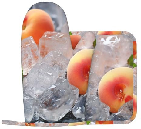 Lot de 2 gants de cuisine et maniques en silicone résistants à la chaleur - Antidérapants - Longs gants de cuisine pour la cuisine