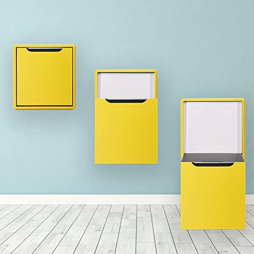 Klapphocker zur Wandmontage, multifunktionaler unsichtbarer Schuhwechselstuhl, Aluminiumlegierung, Gelb, platzsparendes Design, 150 kg Tragkraft, perfekt für kleine Räume