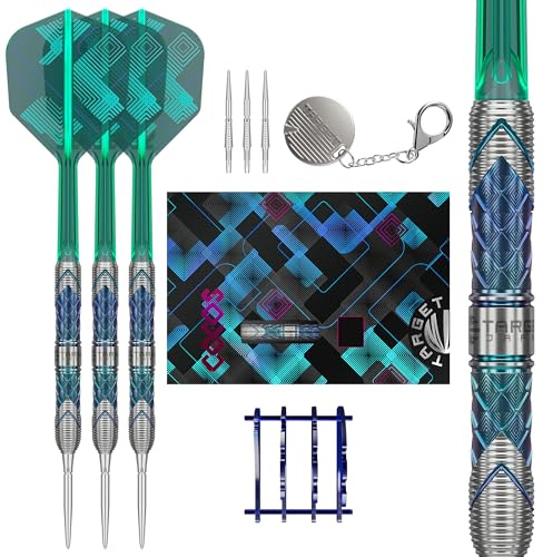 Target Japan Kaze Series Ceros 03 Steel Tip Darts with Kflex, 22G/24G/26G | 90% Tungsten Barrel Dart Set, K-Flex Flights and Shafts, Storm Swiss Points, LNC Point, Stand & Storage Tin Box