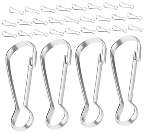 Toyvian 30pcs Stainless Steel Snap Hooks Flagpole Clips Lanyard Clips for Flagpole Accessory