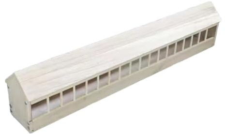 Gralara Pigeon Feeder Container Convenient Space Saving Wooden Food Dispenser Chicken Feeding Trough for Yard Ducks Chicks, 100cmx12.5cmx13.5cm