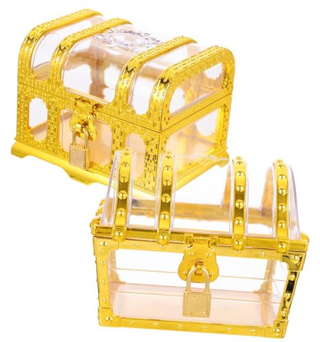 Garneck 2juegos Caja de Almacenamiento de Juguetes Cofre Pirata Cofre del Tesoro Candado para Juguetes