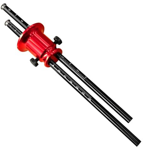 Folpus Righello per marcatura del legno a doppio albero, calibro per marcatura del legno, Rosso
