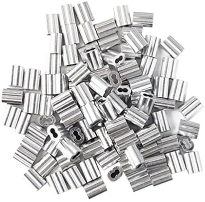 120 manicotti ad anello di crimpatura in alluminio for cavi e funi metalliche da 2 mm diametro Per Funi Metalliche E Terminali