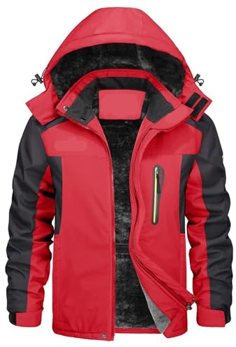 UBOHUZ Vinterfleecejacka för män vattentät snowboard skidjackor kappa utomhus vandring vandring vindjacka för utomhus, Färg 7, 5XL