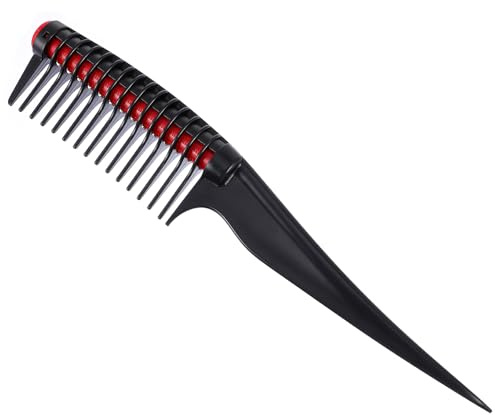 iplusmile Salon Haarfärbekamm Kunststoff mit Runden Zähnen und Spitzseite zum Scheiteln Leichtes Styling Tool für Zuhause und Friseure