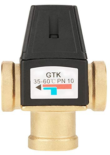 FTVOGUE Valvola Miscelatrice Termostatica N20 a 3 Vie Valvola di Controllo della Temperatura Antiscottatura Ad Alto Flusso in Ottone per Scaldacqua Solare e di Riscaldamento a Pavimento