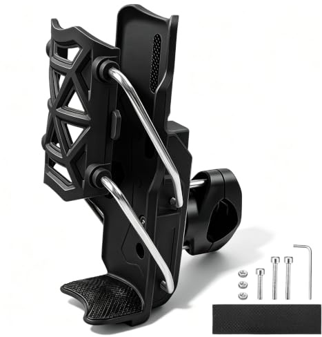 YFaith Portabidones Bicicleta, Portabotellas Bici, Soporte para Botellas | 32 a 77 mm, Porta Bidones para Bici MTB Ajustable y Giratorio 360°, Negro, para Bicicletas Eléctricas, Motos y Bicicletas