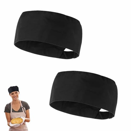 Lot de 2 Toque de Cuisinier Chapeau de Chef Noir Unisexe Réglable Réglable | Chapeau de Chef avec Dessus en Maille Respirante pour Restaurant Cuisine à Domicile Boulanger