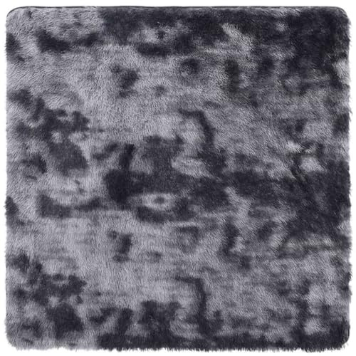 Mhdvray Shaggy-Teppich Hochflor NAVARRA Dunkelgrau – 120x120 cm Weicher Langflor-Teppich aus Polyester – rutschfest und Pflegeleicht für Wohnzimmer, Schlafzimmer und Balkon