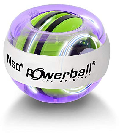Powerball Autostart Multilight, gyroskopischer Handtrainer mit blau-rotem Lichteffekt inkl. Aufziehmechanik, transparent-violett, das Original von Kernpower