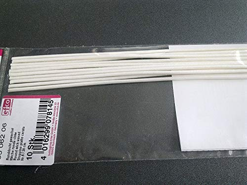 efco Nr. 6 Rund Docht gewachst, Baumwolle, weiß, 20 cm, 10 Stück