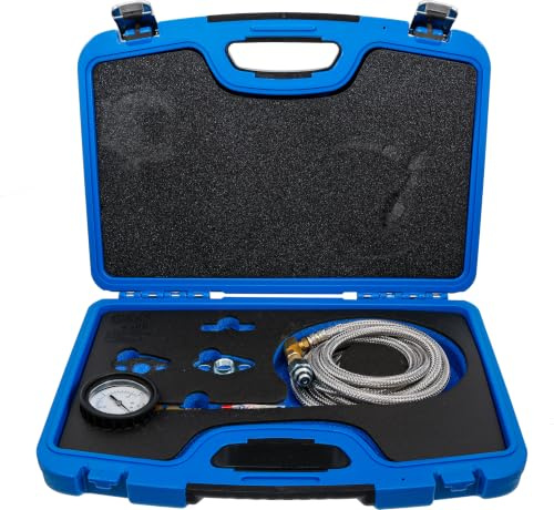BGS 9468 | Abgas-Gegendruck-Prüfgerät | Lambdasonde & EGR/AGR | Adapter M12 x 1,25 & M18 x 1,5 | EGR/AGR-Flanschadapter | Druckmanometer 57 mm | Schlauch 1,9 m mit Edelstahlgeflecht