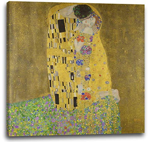 Printed Paintings Leinwand (60x60cm): Gustav Klimt - Der Kuss (1907-1908)
