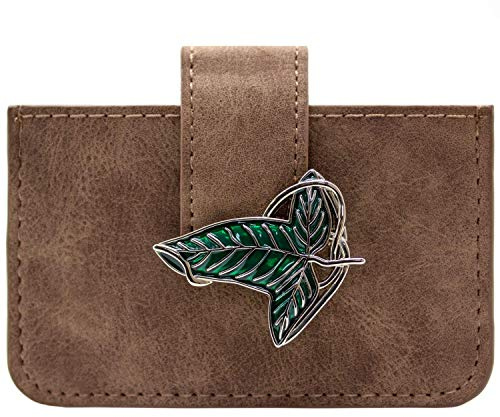 Lord of the Rings Forêt Enchantée Elven Leaf Emblème Portefeuille Porte-Carte ID & Porte-Carte, Marron