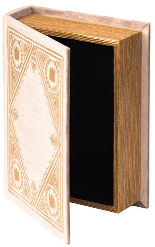 Vintiquewise QI003691.W dekorativ vintage bokformad dryckesförvaring box-vit