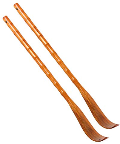 EXCEART Rascador de Espalda para Aliviar Aburrimiento Mango Fácil de Sostener de Madera Color Forma Redonda