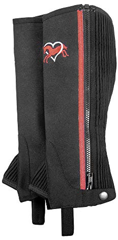 USG 11550008-546-210-306 Lovely Pony - Mini Chaps per bambini, taglio normale, nero/rosso, XL