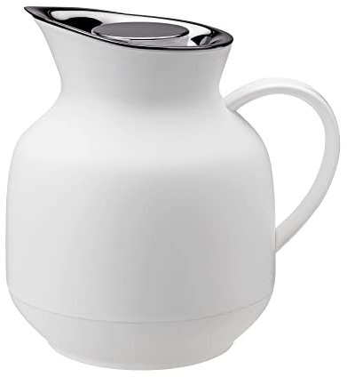 Stelton Carafe Isotherme Amphora – Théière, thermos et bouteille isotherme en plastique 1 L avec ampoule en verre – Accessoire pour maison, cuisine et salle à manger – Finition mate, Soft White