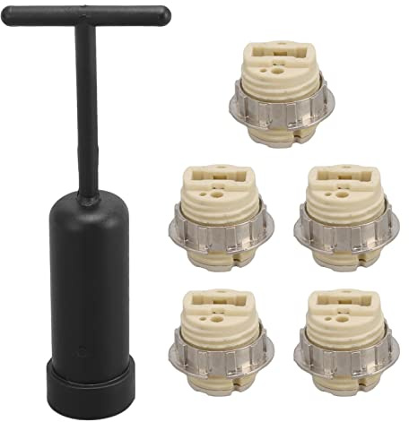 G9-Lichtsockel, 5 Stück, G9-LED-Lampenfassung, Ceremic-Lampenfassung, Miniatur-Sockel, LED-Fassung mit Sockel-Entfernungswerkzeug, Lichtfassungen | Miniatur-Sockel für LED/Halogen/CFL, inkl. Entfernungswerkzeug, hitzebeständig, Lampenwechsel, Renovierung