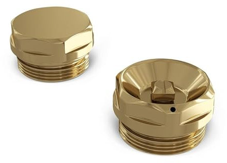 UK RADIATORS - Talus Radiator Bleed Valve Blanking Plug - Efficient Heating Solution - Easy Installation - (Polished Brass)