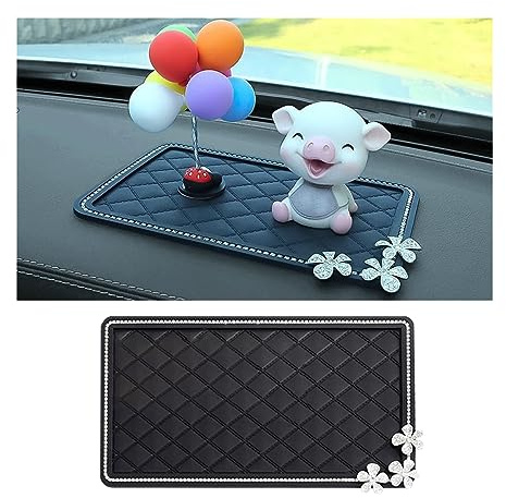 JNNJ Auto Anti Rutsch Matte, Bling Antirutschmatte Auto Armaturenbrett, Bling Strass Auto Klebepad rutschfeste Für Mobiltelefone, Sonnenbrille, Schlüssel（Groß）