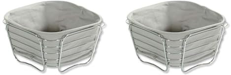 Kesper 90871 Brot- und Obstkorb Chrom, Grau, 21 x 21 x 11 cm (Packung mit 2)